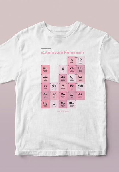 Футболка и стикеры The periodic table of Literature Feminism