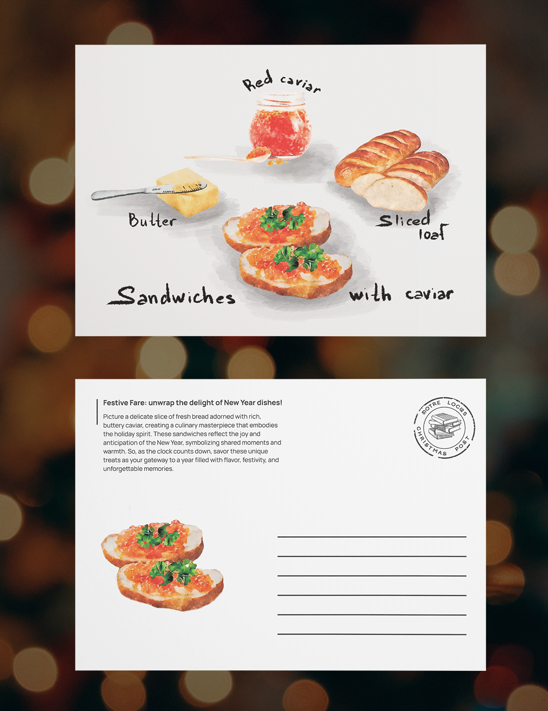 New Year Food postcard collection