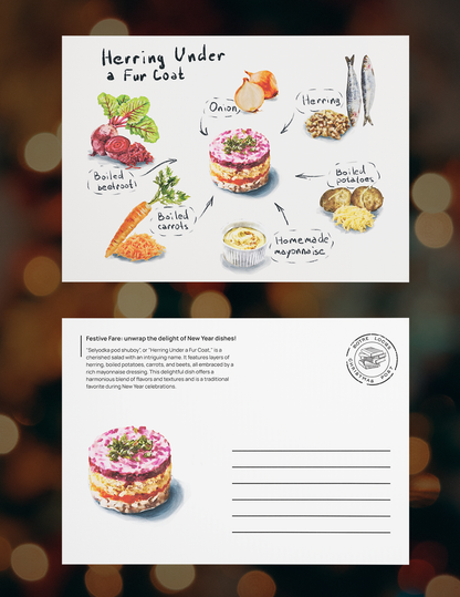 New Year Food postcard collection